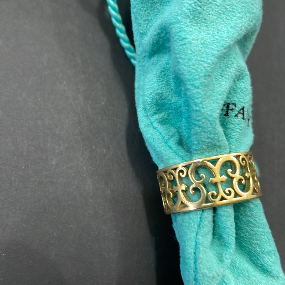 Tiffany 18k gold Enchant Scroll Ring Size 8 - Picture 2 of 8